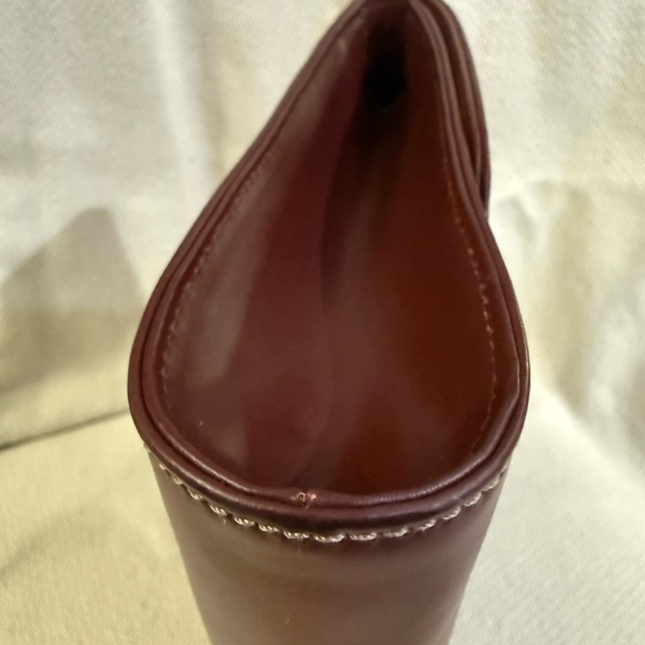 Cartier Burgundy Leather Clutch with After Market Gold Chain and Original Card - Picture 5 of 11